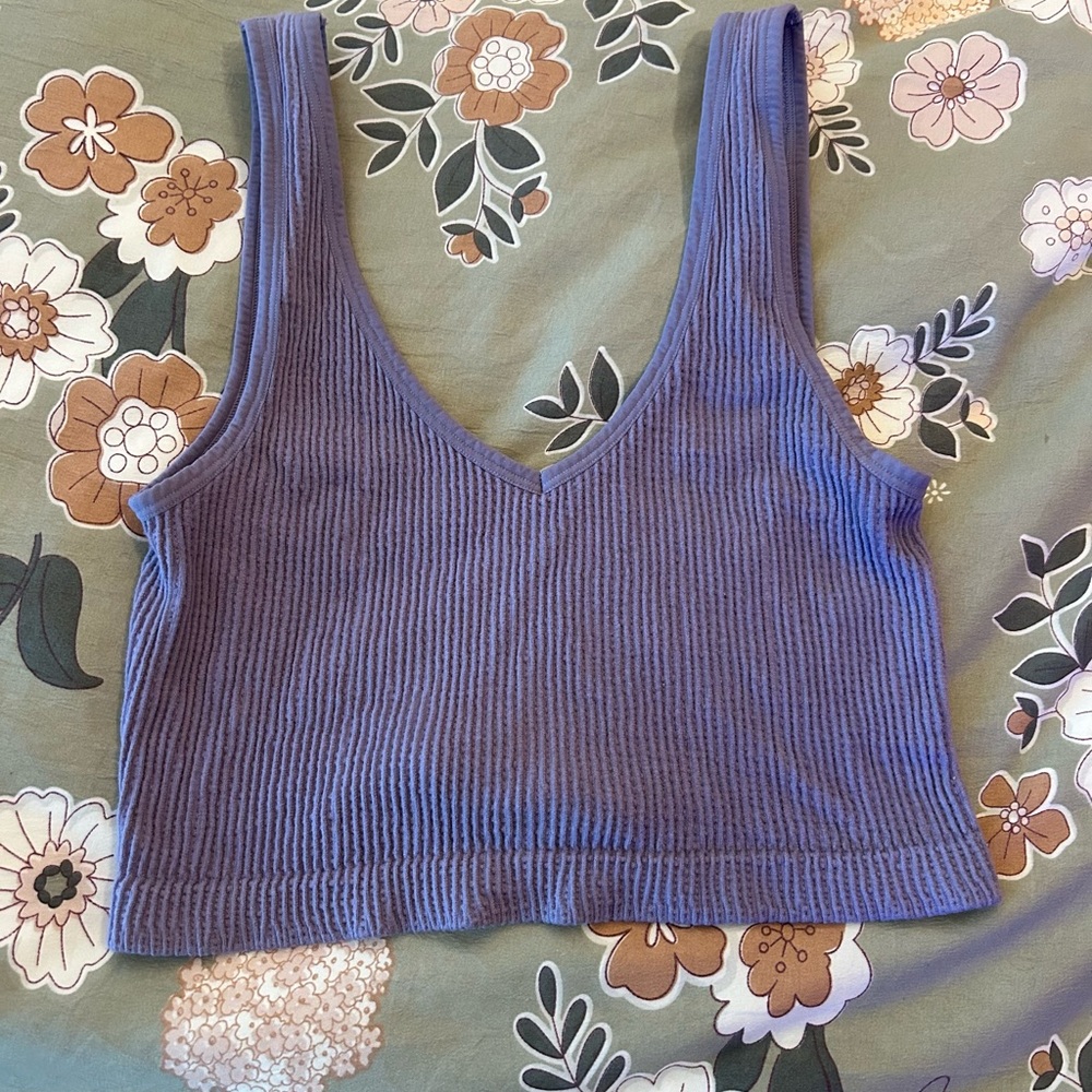 Purple ribbed tank